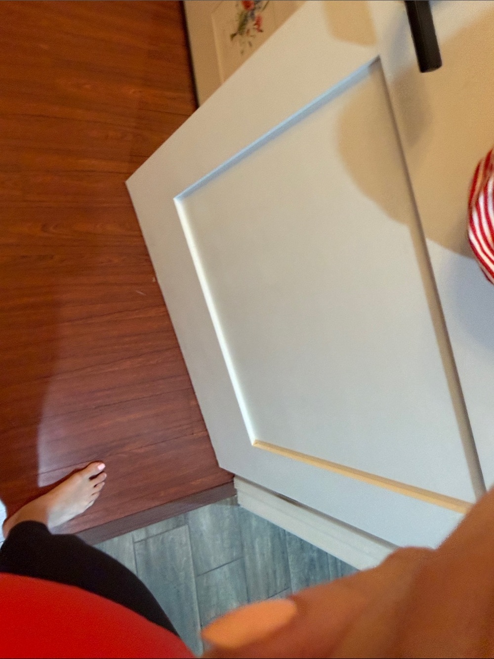 H&M Red and White Striped Cowl Neck Ruched Mini Dress - Picture 8 of 9